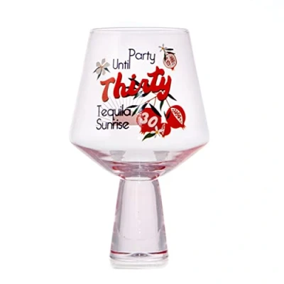 Image of Boxer Gifts 30th Birthday Novelty Cocktail Glass Fun &amp; Colourful Party Gift for Her…