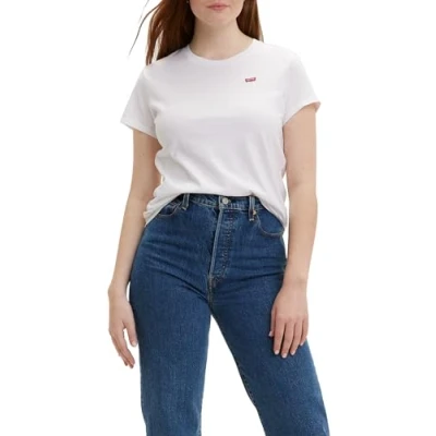 Image of Levi&#039;s Women&#039;s The Perfect Tee Chesthit Logo T Shirt, Forever Blue, S