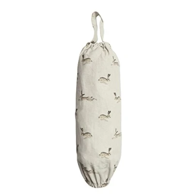 Image of Sophie Allport Carrier Bag Holder Hare design 100% Cotton Reusable Bags Storage