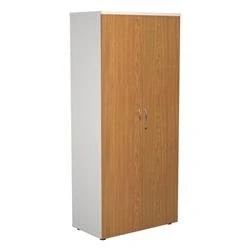 Image of 1800 Wooden Cupboard (450mm Deep) White Carcass Nova Oak Doors