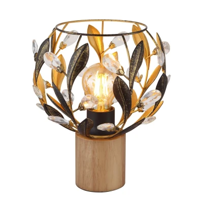 Image of Mika Bedside Table Lamp Brown 1x E27