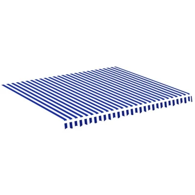 Image of vidaXL Replacement Fabric for Awning Blue and White 4x3.5 m