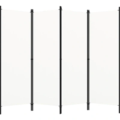 Image of vidaXL 4 Panel Room Divider White 200x180 cm