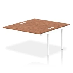 Image of Impulse Bench B2B Ext Kit 1400 White Frame Office Desk Walnut