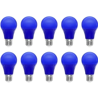 Image of ZFQ Blue E27 LED Light Bulb A60 Edison Screw Bulb,3W Coloured Lighting Bulbs Filament Lamp, Equivalent 30W Incandescent Bulb, for Home Party Bar Christmas Decoration (10 Pack)