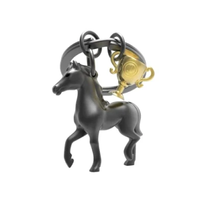 Image of O meta[l]morphose METALMORPHOSE MTM148 01 Snowboard &amp; Snowflake Keyring, Black and Gold, L