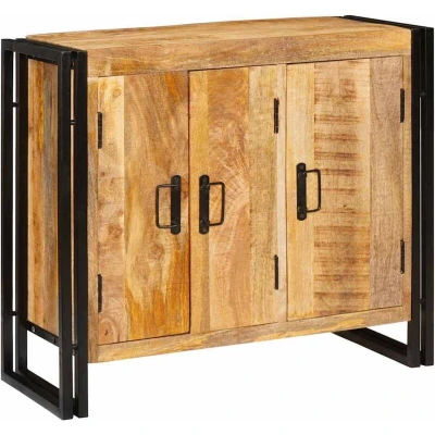 Image of Sideboard with Shelf Other Storage Door Brown 80 x 33 70 cm Solid mango wood Vidaxl
