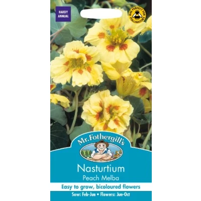 Image of Mr Fothergill&#039;s NASTURTIUM Peach Melba Flower Seeds