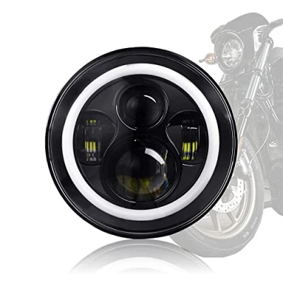 Image of FTRT DOT 5 3/4 5.75 inch LED Headlight DRL Compatible with Dyna Softail Sportster Wide Glide Iron 883 Street Bob Low Rider Night Rod