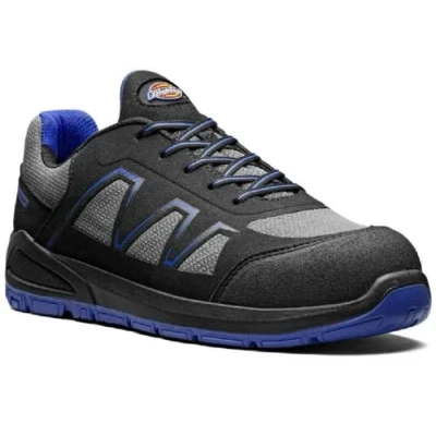 Image of Dickies Rydal Safety Trainers Shoes Composite Metal Free Toe Cap Breathable Water Resistant Lightweight Non Metallic Anti Penetration Midsole UK5.5 12 (Black/Royal, Numeric_9)