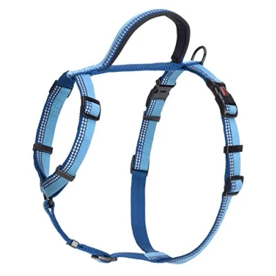 Image of HALTI Walking Harness, Size Large, Blue, Best Lightweight Dog Harness with Handle, Reflective &amp; Adjustable, Ideal For Puppy Walks, Small, Medium Large Dogs
