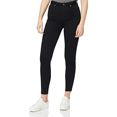 Image of NA KD Women&#039;s Skinny High Waist Jeans Jeans, Black, 8