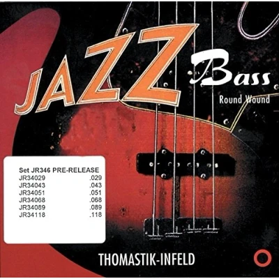 Image of Thomastik Saiten für E Bass Jazz Serie Nickel Round Wound Roundcore Satz JR324 4 string roundwound short scale 32&quot;