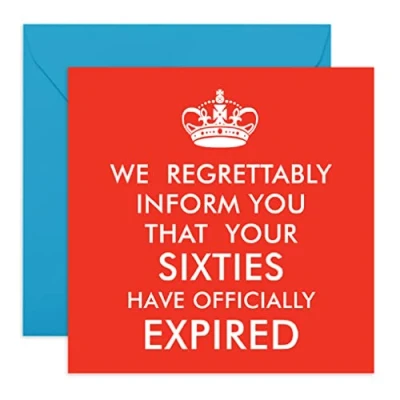 Image of Central 23 Happy 70th Birthday Card &#039;Sixties Have Expired&#039; Funny Cards for Women Men Age 70 Dad Mum Him Her Year Old Comes With Fun Stickers