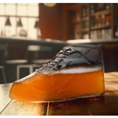 Image of CKB LTD The Shoe Beer Glass Novelty Funny Joke Celebration Prosecco, Champagne, Spirits, Wine, Drinking Boot Trainer Sneaker 450ml