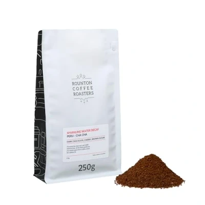 Image of Rounton Coffee Roasters 250g Decaf GROUND Chemical Free Sparkling Water Decaffeinated Beans Freshly Roasted Caffeine Espresso Specialty