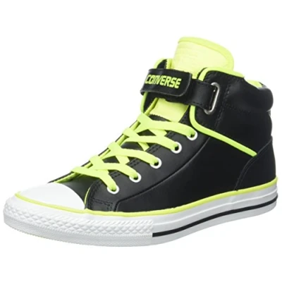Image of Converse Childrens Unisex x Chuck Taylor PC Looback Kids Black Plimsolls Leather Size UK 4.5