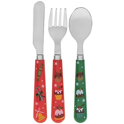Image of Children&#039;s Christmas Tableware Little Stars LP52174 3 Piece Cutlery Set