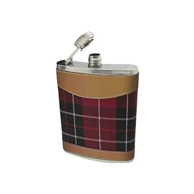Image of VB VIN BOUQUET hip flask, Stainless Steel, Cuadros, 16 x 18 3 cm