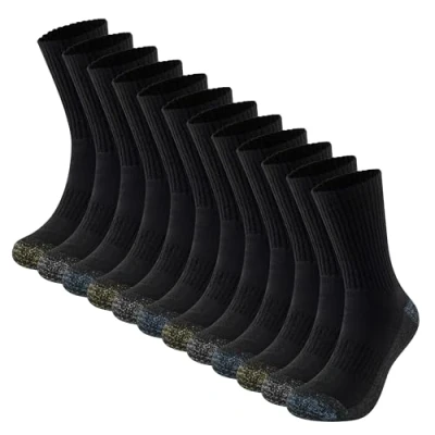 Image of The Essentials Wardrobe Mens 12 Pack Work Socks Black Contrast H&amp;T UK 6 11/EU 39 45