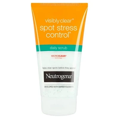 Image of Neutrogena Visibly Clear Spot Stress Control Daily Scrub (1x 150ml), Face for Prone Skin, Brightening and Smoothing with Salicylic Acid, Developed Dermatologists