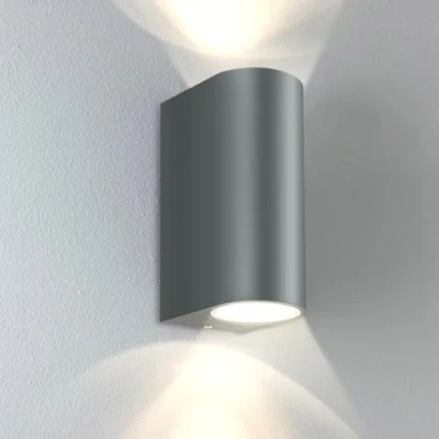 Image of Kerry Outside Wall Lights, Outdoor Lights Main Powered, Up and Down Grey Anthracite Modern Lamp, Gu10 External Sconce IP44 Garden Lighting, Mounted Fixtures for Front Door, Porch, Patio