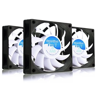 Image of AABCOOLING Super Silent Fan 7 and Efficient 70mm 17.1 CFM with 4 Anti vibration Pads 2000 RPM Value Pack 3 Pieces, 12V Fan, Case Computer PC 17.3 dB(A)