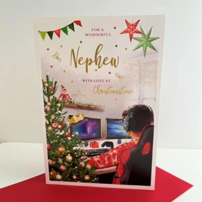 Image of ICG Wonderful Nephew Happy Christmas Card Gaming, Multi