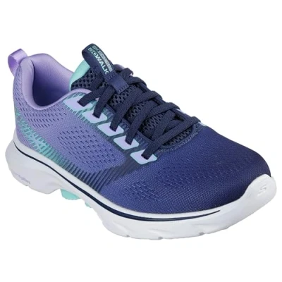 Image of Skechers Women&#039;s GO Walk 7 Hailey Sneaker, Navy, 6 UK