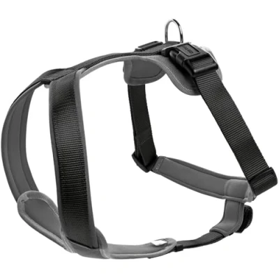 Image of HUNTER NEOPREN dog harness, nylon, padded with neoprene, for sport and leisure,black / gray, neoprene,73 94,L