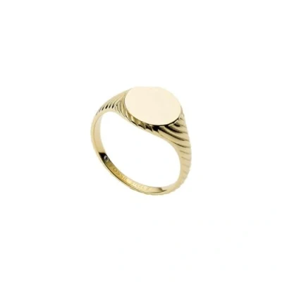 Image of Fossil Sadie Vintage Twists JF03804710 Women&#039;s Signet Ring Stainless Steel Gold Coloured, Steel, No Gemstone