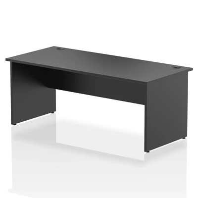 Image of Impulse 1800x800mm Straight Office Desk Black Top Panel End Leg