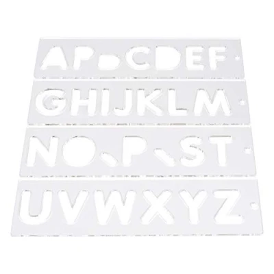 Image of Trend Uppercase Letter Template Routing Set for Sign Making, Clear Plastic Templates with Vogue Typeface, TEMP/LUC/57