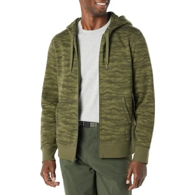 Image of Amazon Essentials Men&#039;s Full Zip Fleece Hoodie (Available in Big &amp; Tall), Green Abstract Camo, L