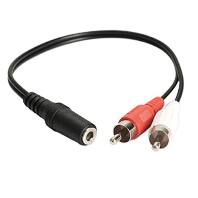 Image of 3.5mm Stereo Female to 2 Male RCA Jack Adapter AUX Audio Y Cable Splitter