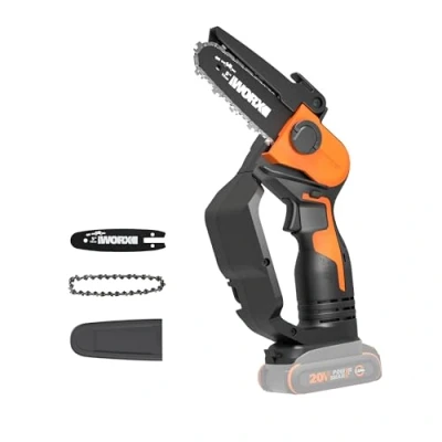 Image of Worx WG324.9 20V Power Share 5 Cordless Pruning Saw, Bare Tool Only, Black and Orange
