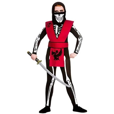 Image of Kids Boys Skeleton Ninja Fancy Dress Costume (8 10 years)