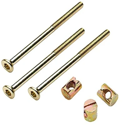 Image of Merriway® BH01772 (10 Pcs) 60 mm x 6 (2.3/8 1/4 Inch) Allen Headed Furniture Bolt and Barrel Nut Pack of 10 Pieces