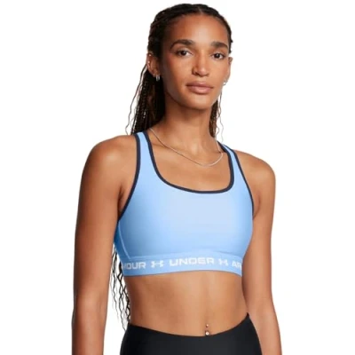 Image of Under Armour Crossback MID BRA Medium support sports bra, Women&#039;s, Size: Small, Horizon blue/midnight navy/white