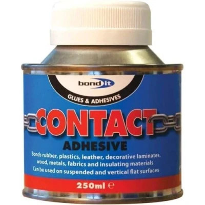 Image of Bond It Contact Adhesive Solvent Based High Grab Neoprene Glue 250ml/500ml/1/5L Bonding Cork leather rubber metals wood (250ml)