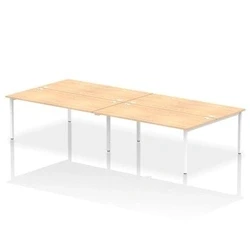 Image of Impulse Bench B2B 4 Person 1800 White Frame Office Desk Maple