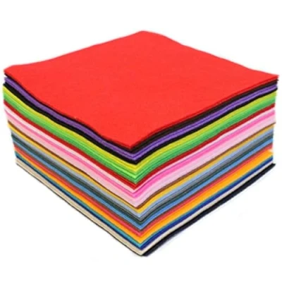 Image of Bright Ideas Felt Sheets. Sheet Size: 22cm x 22cm, PK50 Sheets in 25 Assorted Colours. 1.4mm Thick Polyester Square for Craftwork Sewing, Patchwork and Arts &amp; Crafts. BI8090.