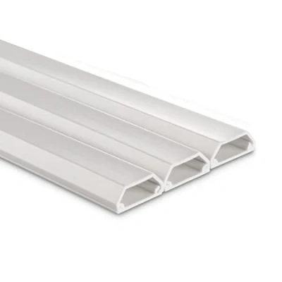 Image of Hama Self Adhesive Cable Tidy Set of 3 (Square, 1 m, Management for 2 Cables, Paintable, Flat, PVC, Wall, Ceiling or Floor, Management) White