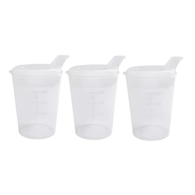 Image of Medi Inn+ Sippy Cups Set 3 Pieces with Drinking Opening 12 x 10 mm Transparent Plastic Ideal for Children and Seniors