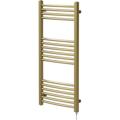 Image of Colore Marco Brushed Brass 1000mm x 500mm Electric Heated Towel Rail