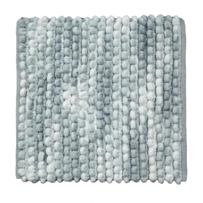 Image of Allure Marl Chunky Bobble Shower Mat Non Slip Super Soft &amp; Absorbent Marble Effect Square Bath 50 x 50cm (Grey)