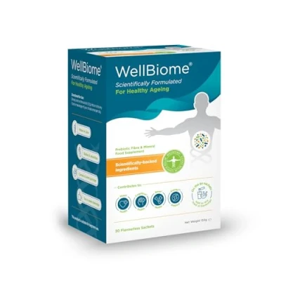 Image of Prebiotic Fibre Complex for Gut Health by Wellbiome Probiotic Support, Digestive Wellness, Immune System Support Dietary Supplement Healthy Microbiome Balance 30 Servings