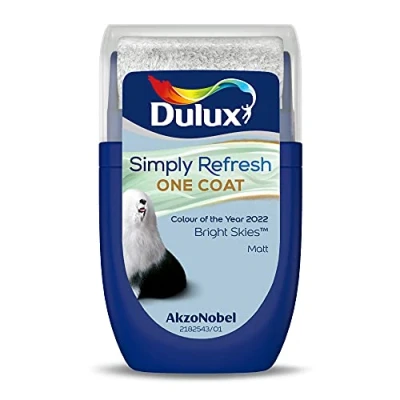 Image of Dulux Simply Refresh One Coat Tester Paint Bright Skies 30 Milligrams, 5599881
