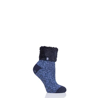 Image of 1 Pair Navy Annabelle Lounge Socks Ladies 4 8 Heat Holders