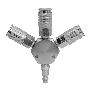 Image of Freeman PS3WAM 3 Way 1/4&quot; Universal Steel Air Manifold with Quick Connect Couplers